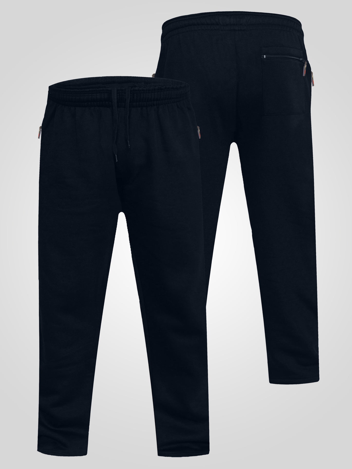 ALBERT -D555 Navy Blue Jogging Bottom with Open Hem and Zipper Pockets