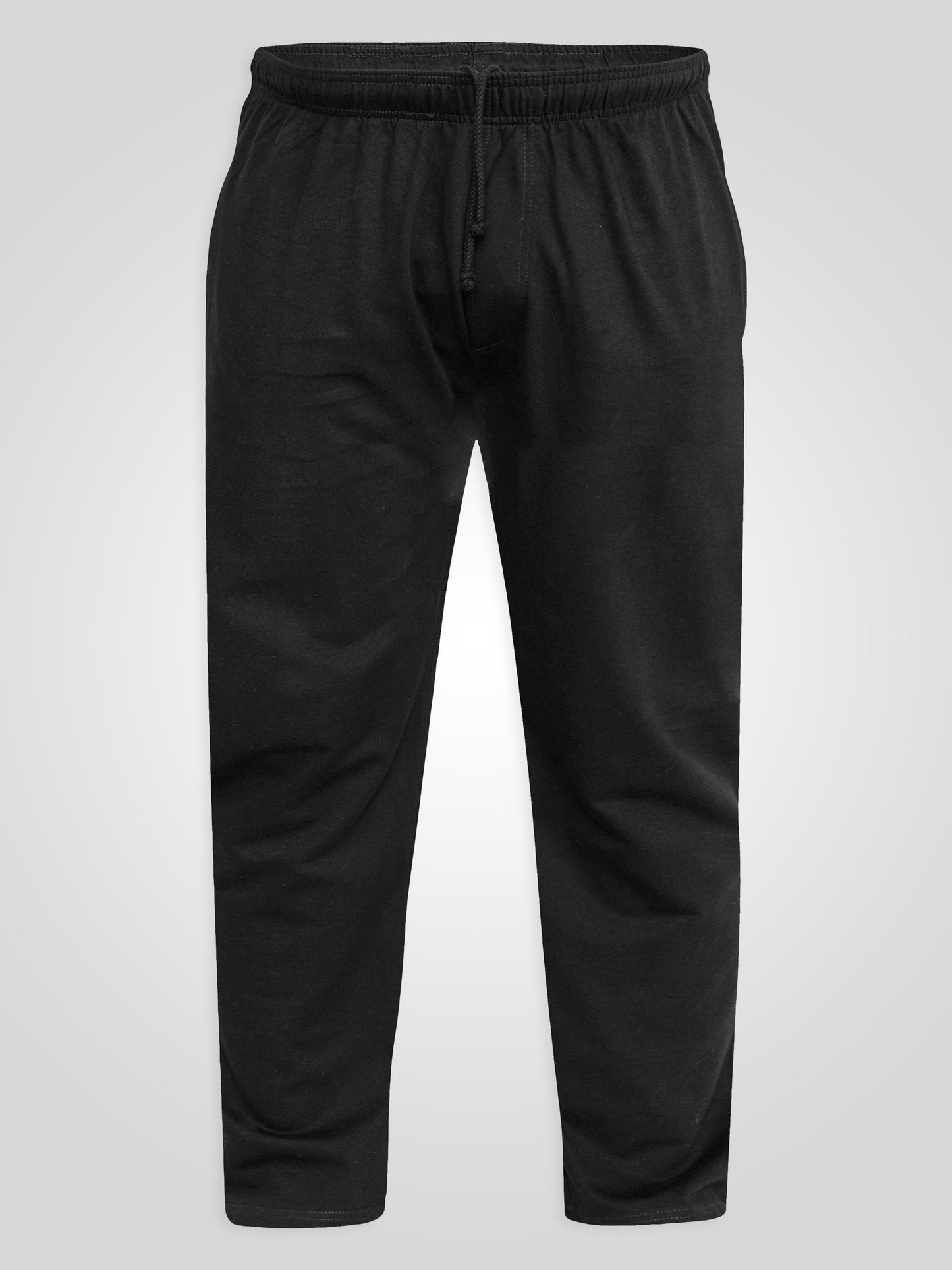 RORY -D555 Black Cotton Jogging Bottom with Open Hem and Zipper Pockets