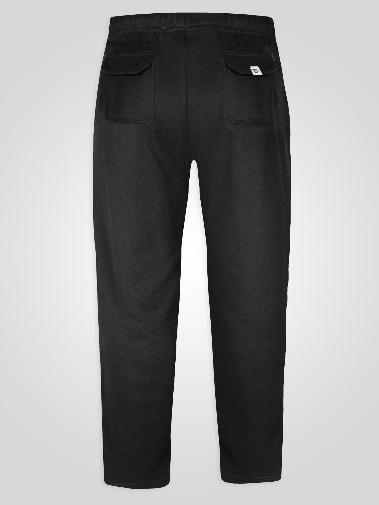RORY -D555 Black Cotton Jogging Bottom with Open Hem and Zipper Pockets