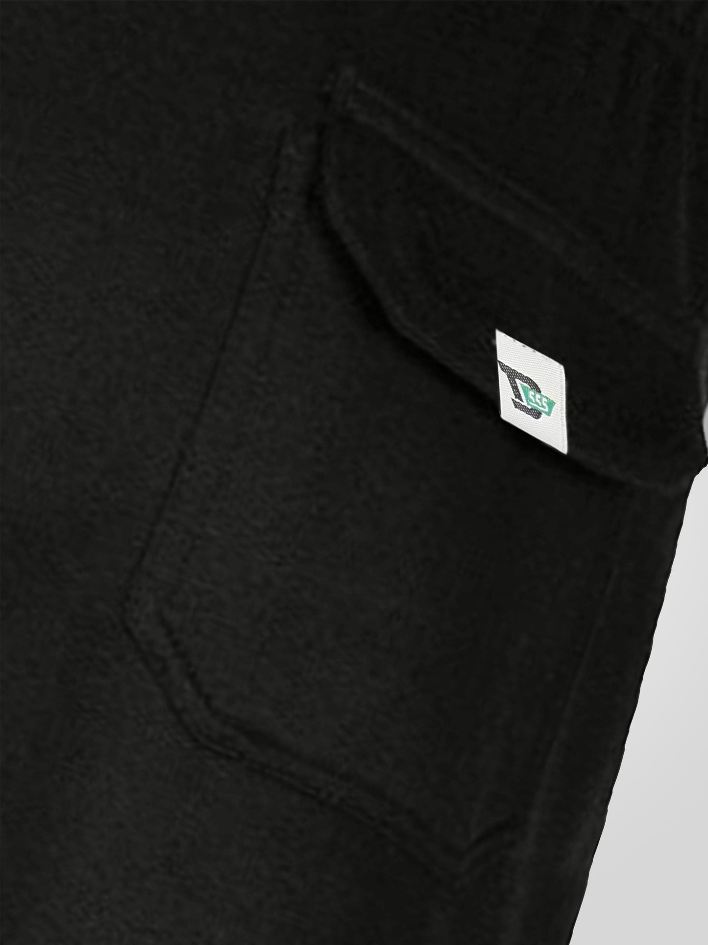 RORY -D555 Black Cotton Jogging Bottom with Open Hem and Zipper Pockets