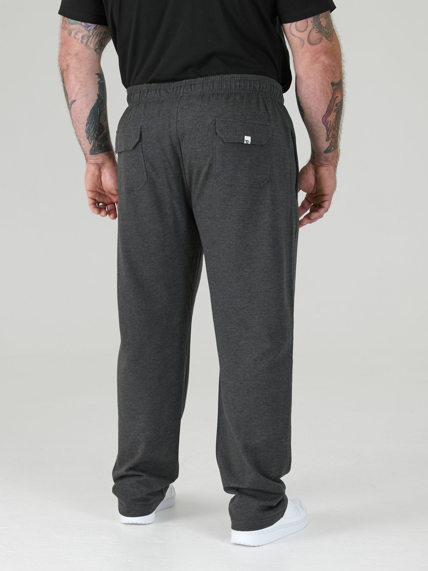 RORY -D555 Grey Cotton Jogging Bottom with Open Hem and Zipper Pockets