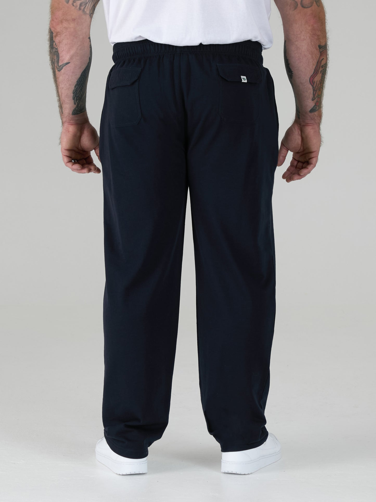 RORY -D555 Navy Blue Cotton Jogging Bottom with Open Hem and Zipper Pockets