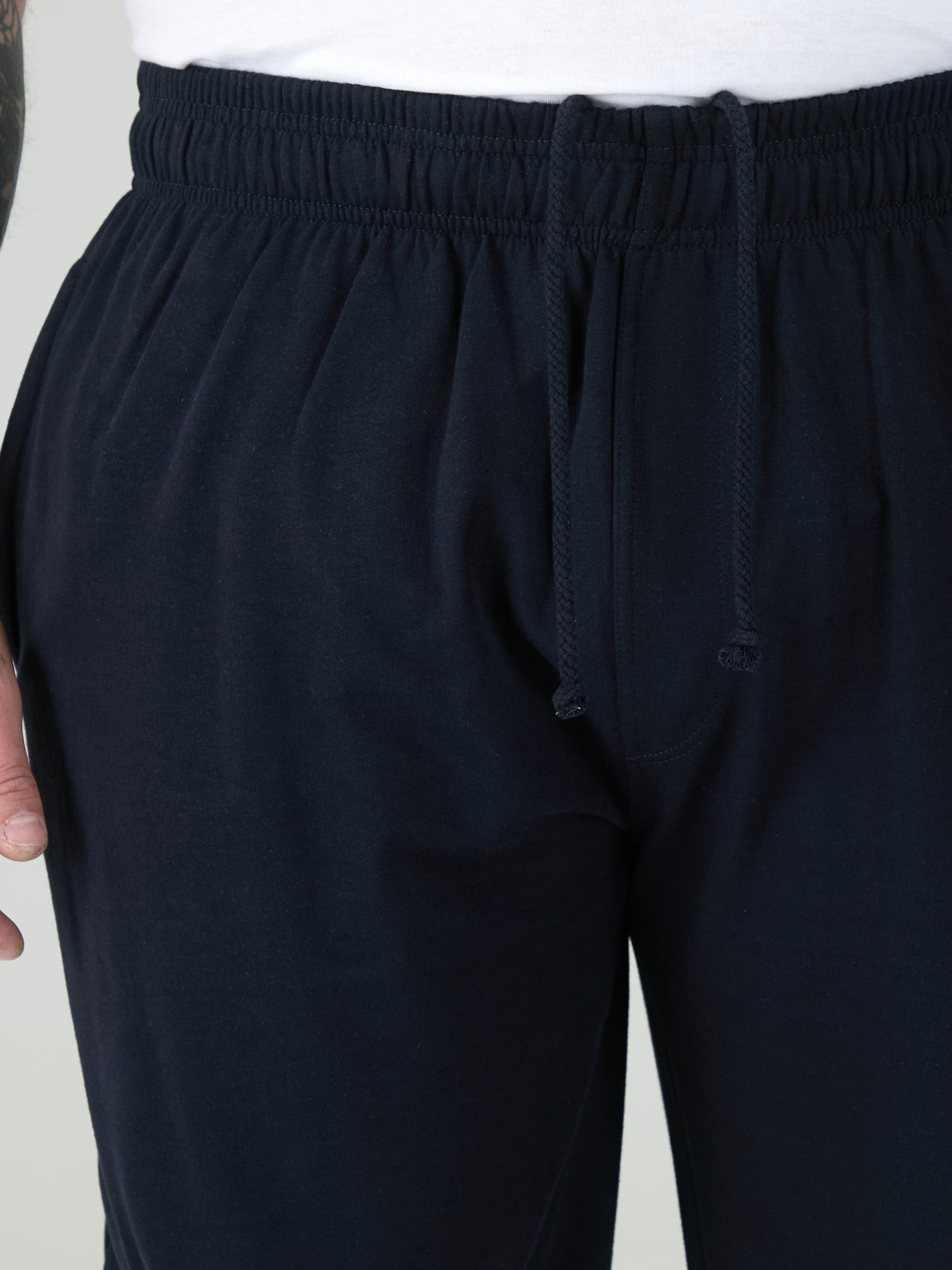 RORY -D555 Navy Blue Cotton Jogging Bottom with Open Hem and Zipper Pockets