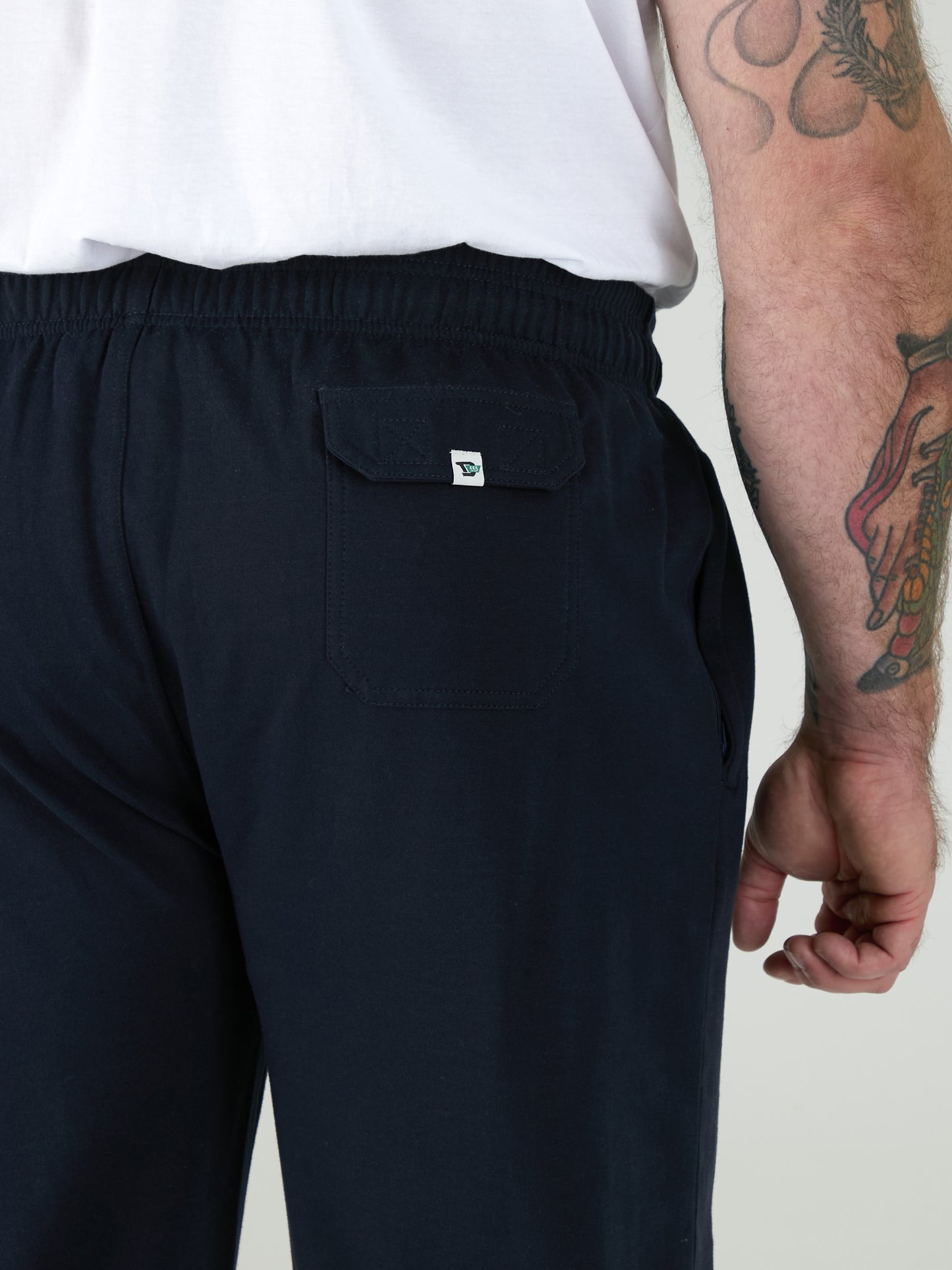 RORY -D555 Navy Blue Cotton Jogging Bottom with Open Hem and Zipper Pockets