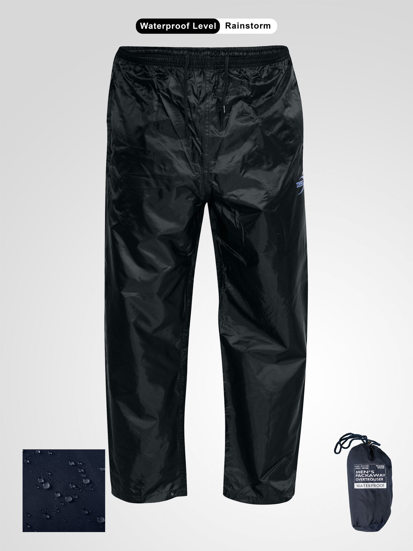 ELBA -D555 Black Pack away Weather Proof Rain Over Trouser