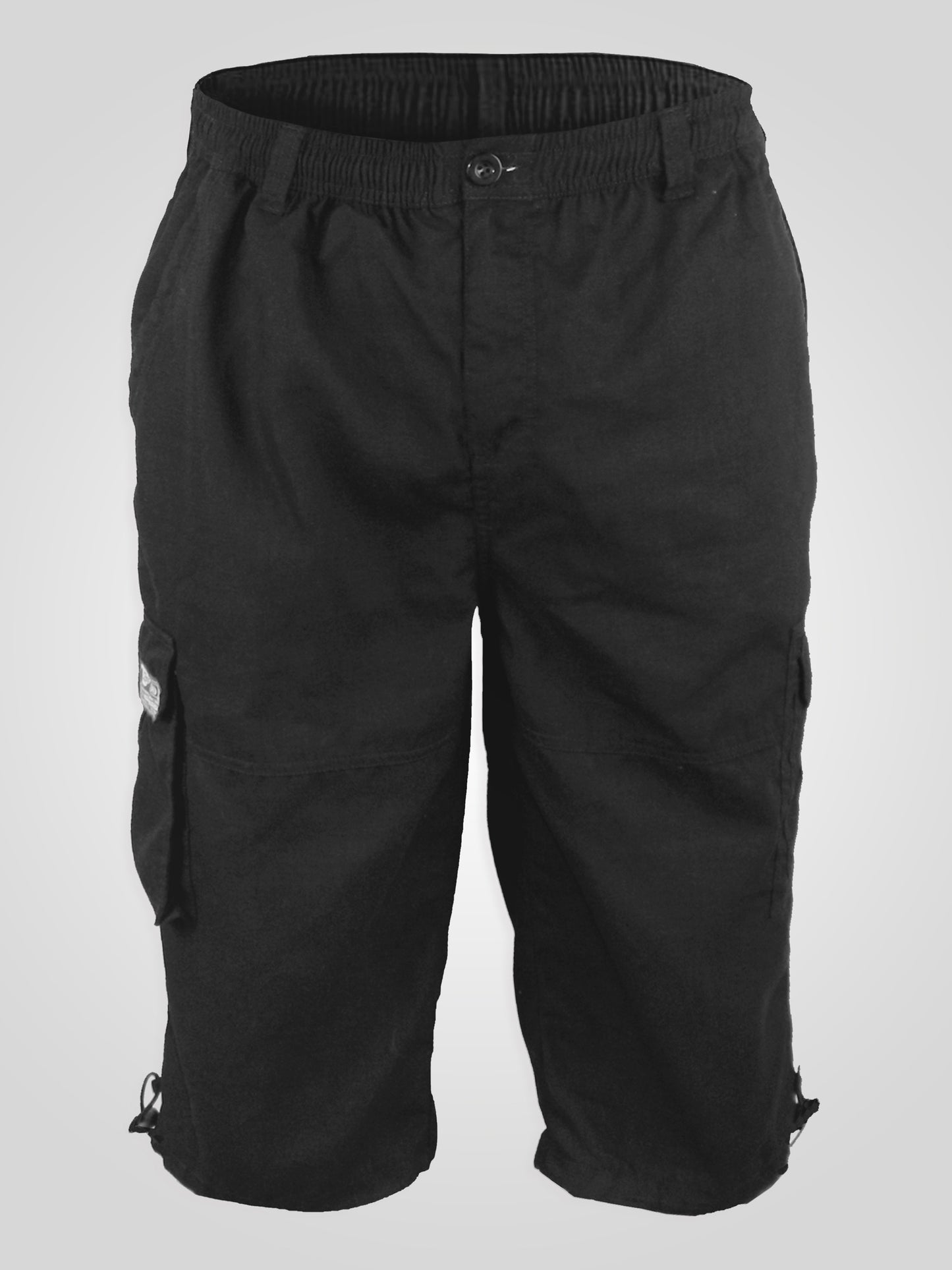 MASON -D555 Black Cargo Capri Pant with Leg Pockets