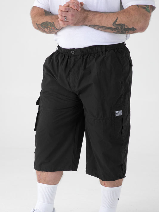 MASON -D555 Black Cargo Capri Pant with Leg Pockets