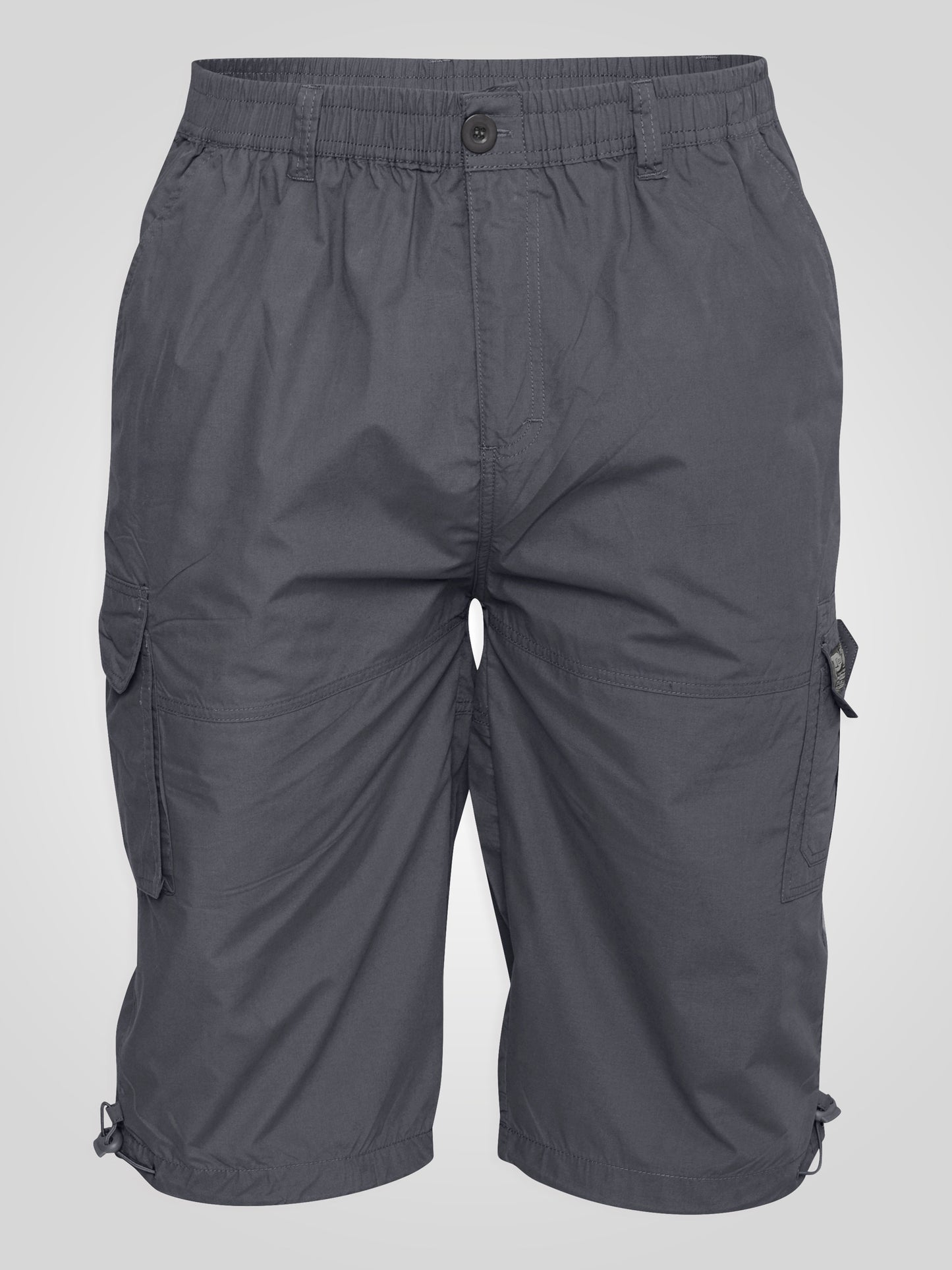 MASON -D555 Dark Grey Cargo Capri Pant with Leg Pockets