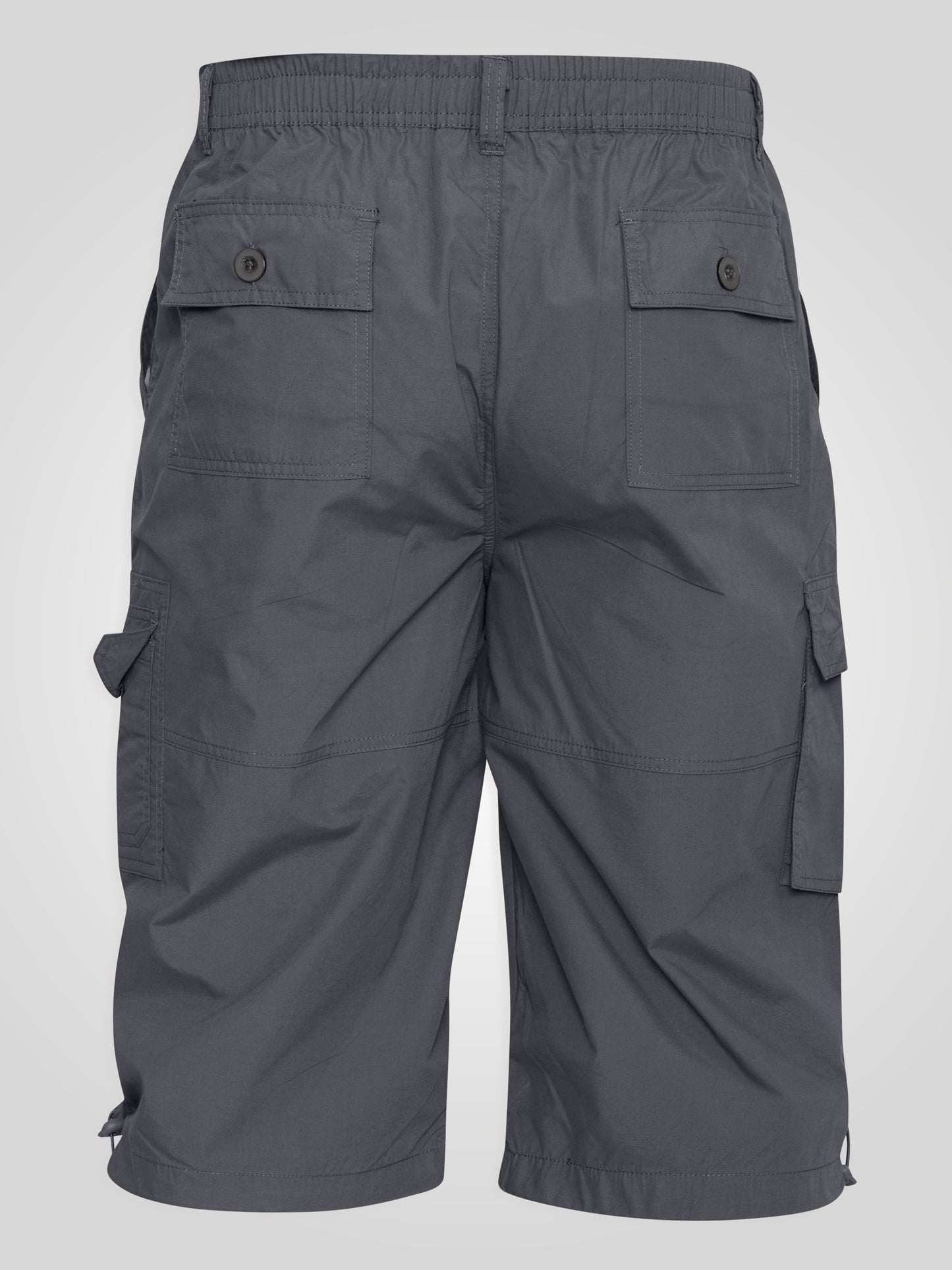 MASON -D555 Dark Grey Cargo Capri Pant with Leg Pockets