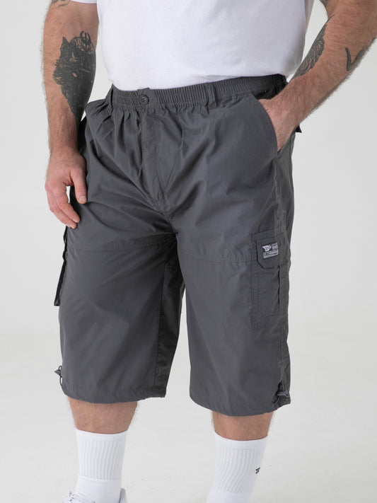MASON -D555 Dark Grey Cargo Capri Pant with Leg Pockets