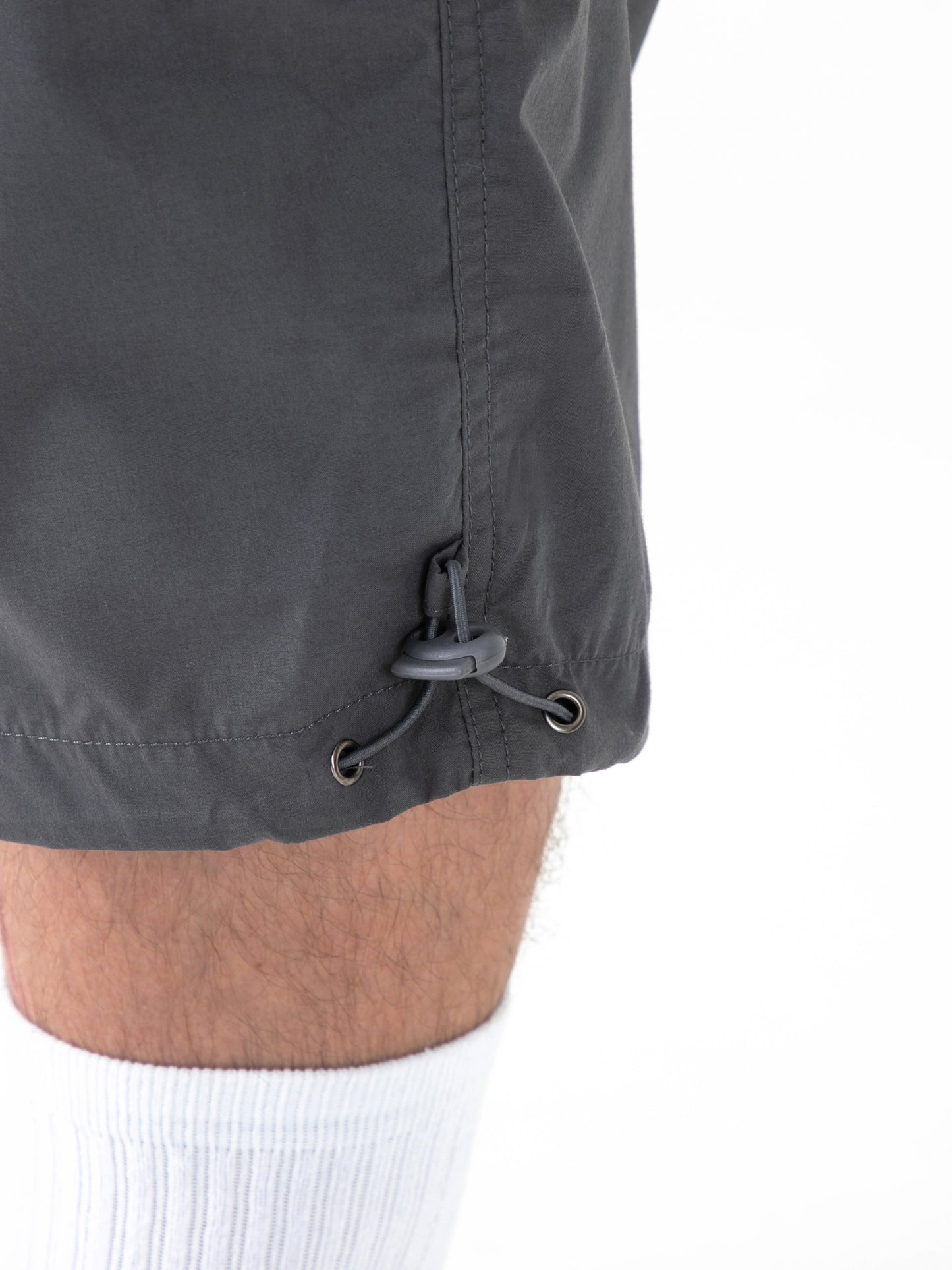 MASON -D555 Dark Grey Cargo Capri Pant with Leg Pockets
