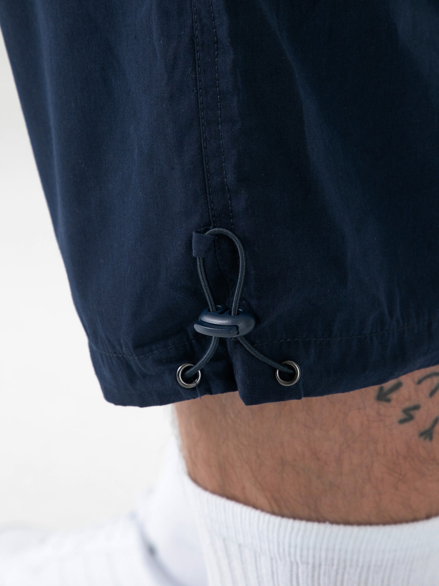 MASON -D555 Navy Blue Cargo Capri Pant with Leg Pockets