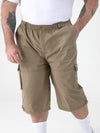 MASON -D555 Stone Cargo Capri Pant with Leg Pockets