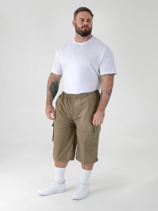MASON -D555 Stone Cargo Capri Pant with Leg Pockets