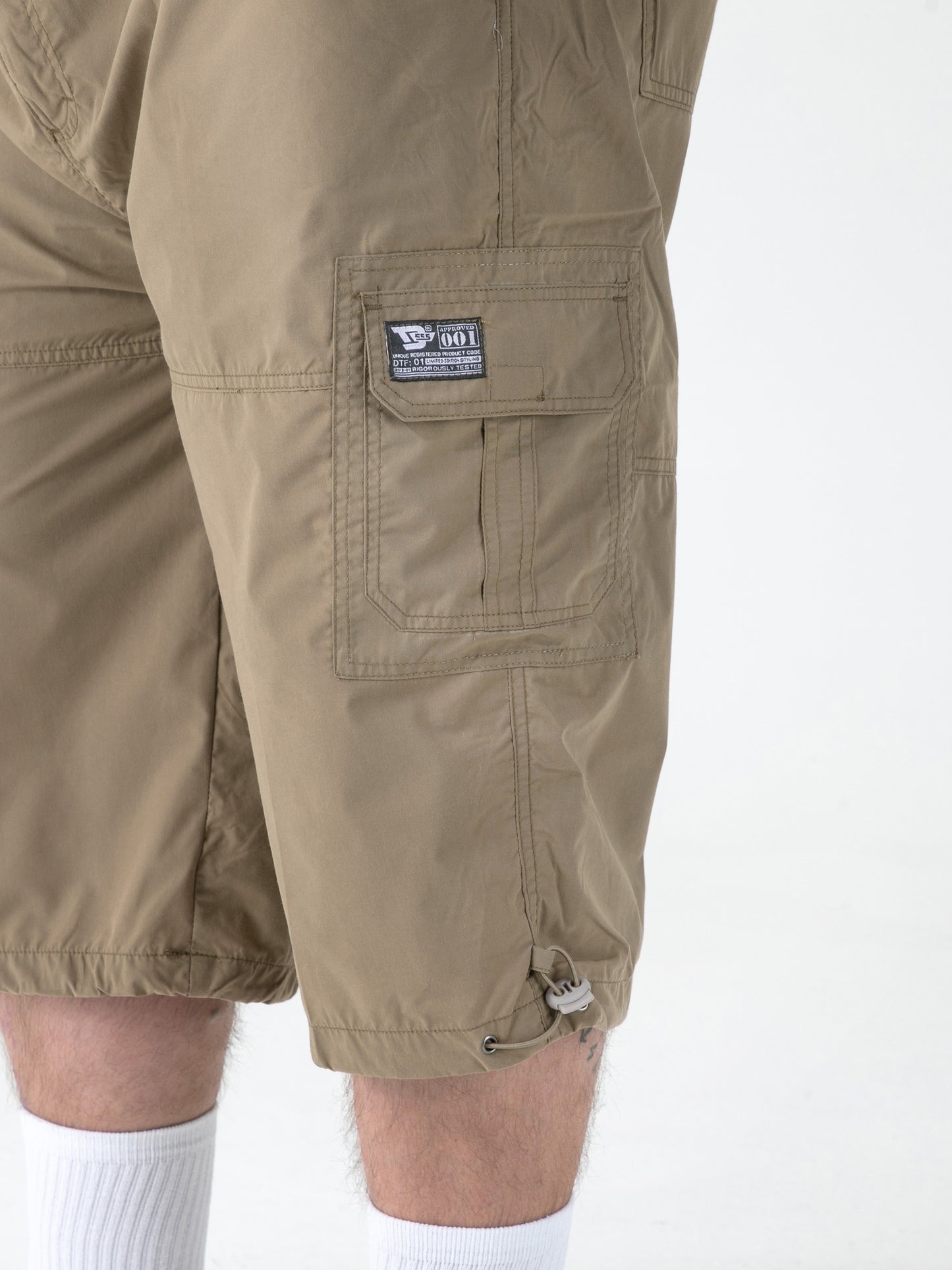MASON -D555 Stone Cargo Capri Pant with Leg Pockets