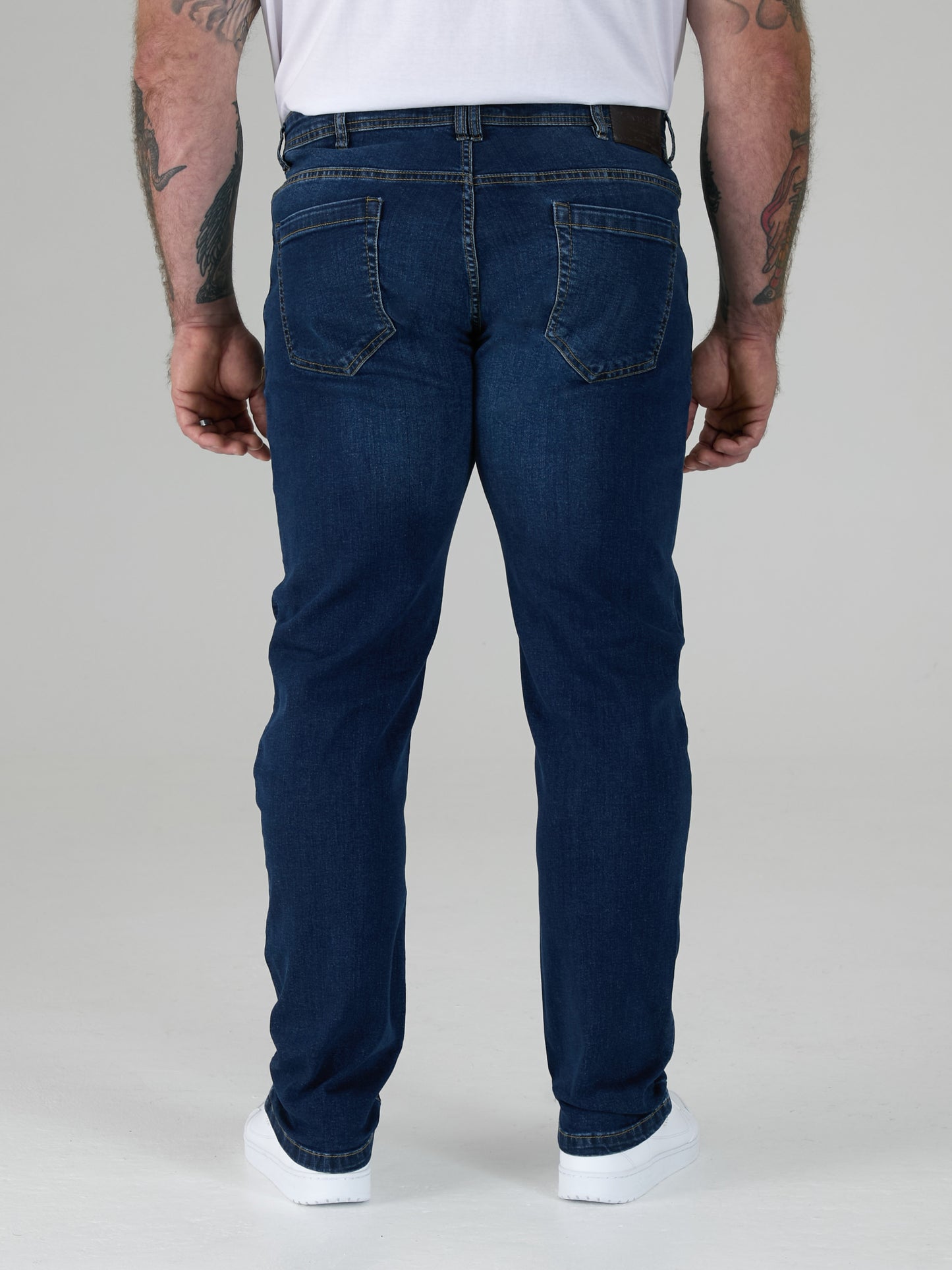 AMBROSE -D555 Vintage Blue Tapered Fit Stretch Jeans