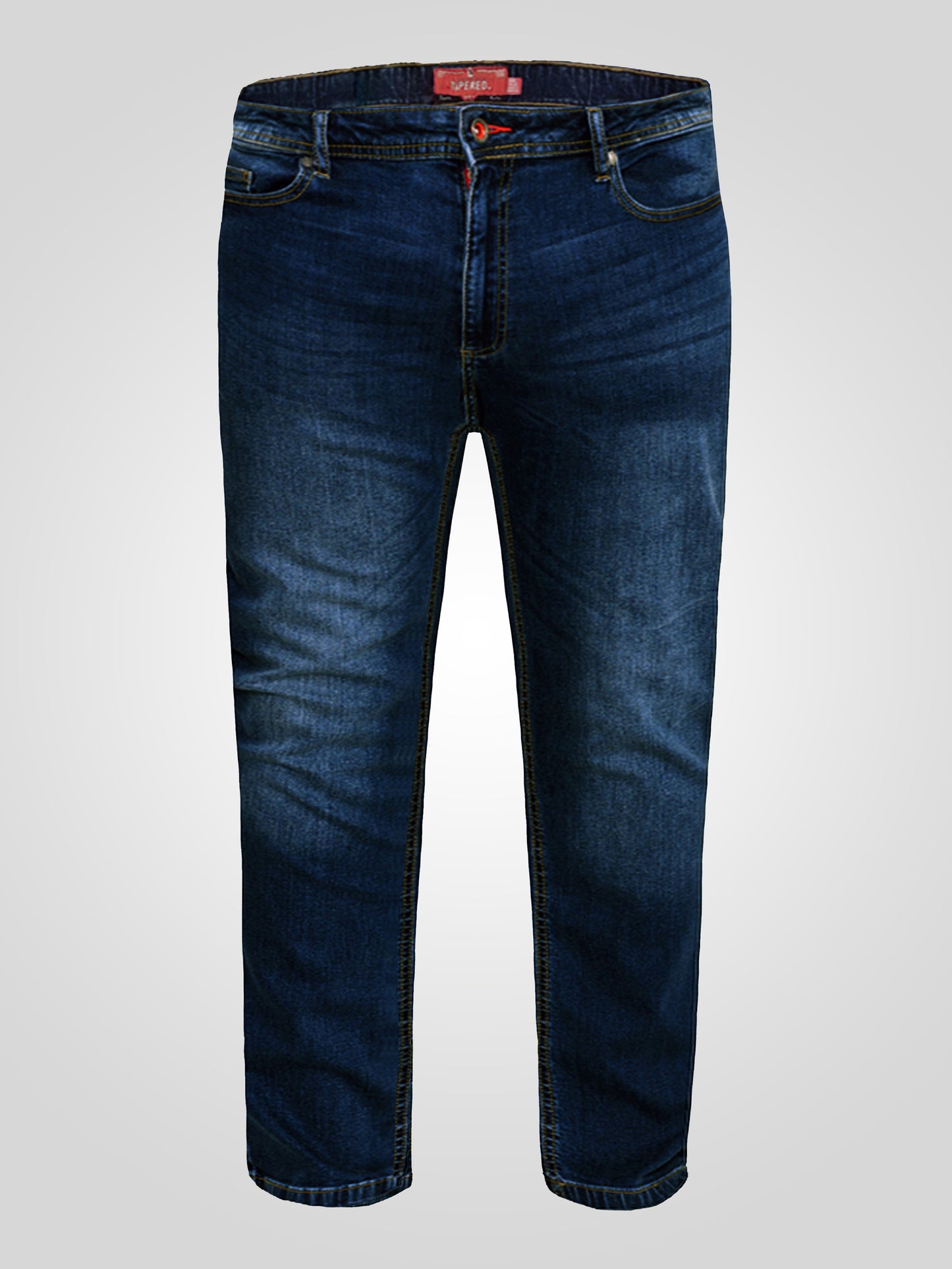 AMBROSE -D555 Vintage Blue Tapered Fit Stretch Jeans