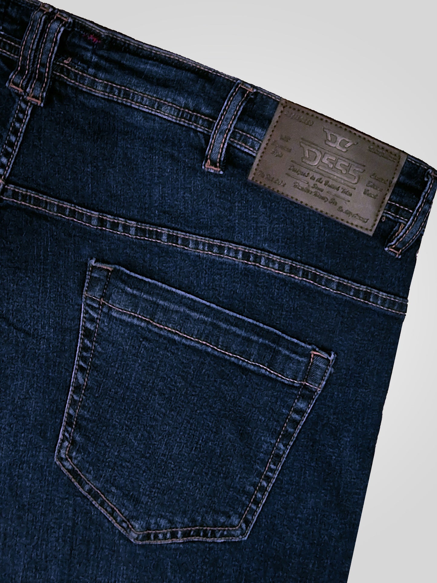 AMBROSE -D555 Vintage Blue Tapered Fit Stretch Jeans