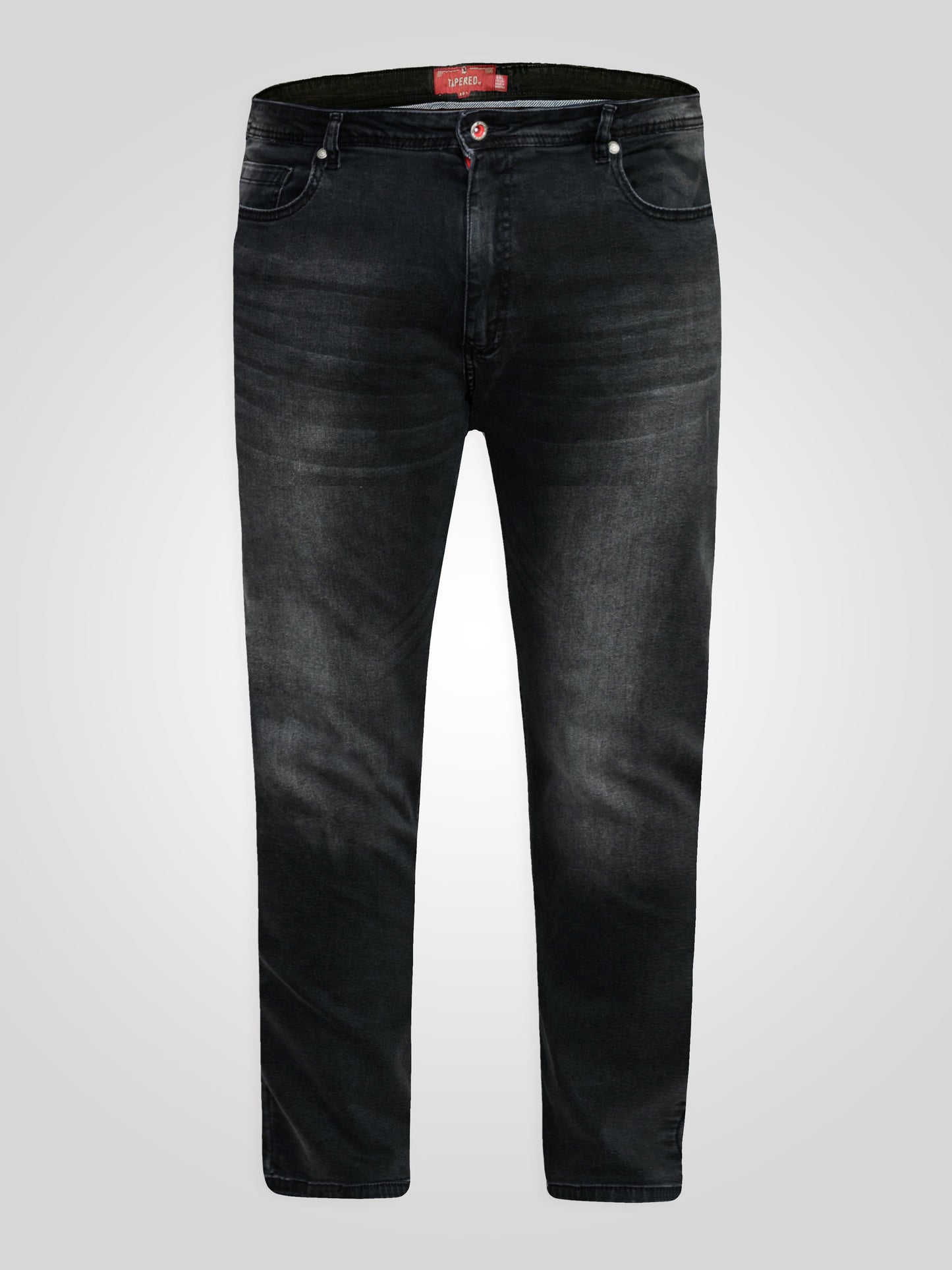 BENSON -D555 Grey Stonewash Tapered Fit Stretch Jeans
