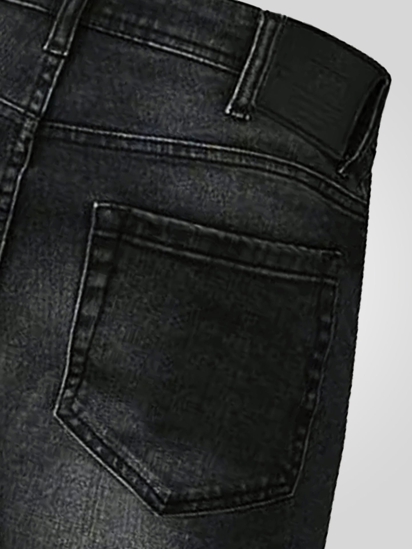 BENSON -D555 Grey Stonewash Tapered Fit Stretch Jeans