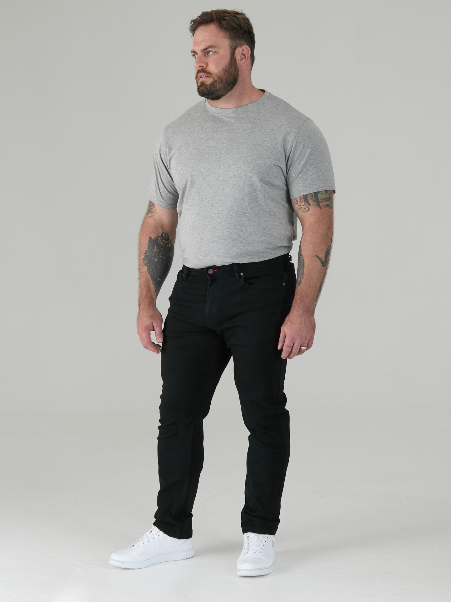 CLAUDE -D555 Black Tapered Fit Stretch Jeans