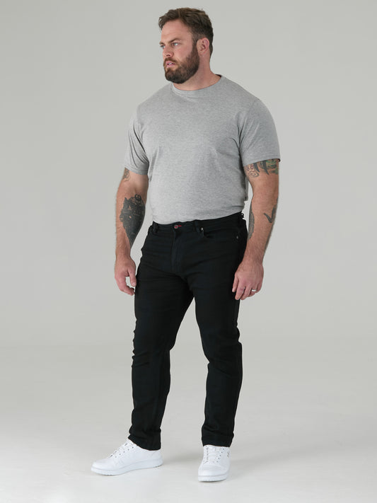 CLAUDE -D555 Black Tapered Fit Stretch Jeans