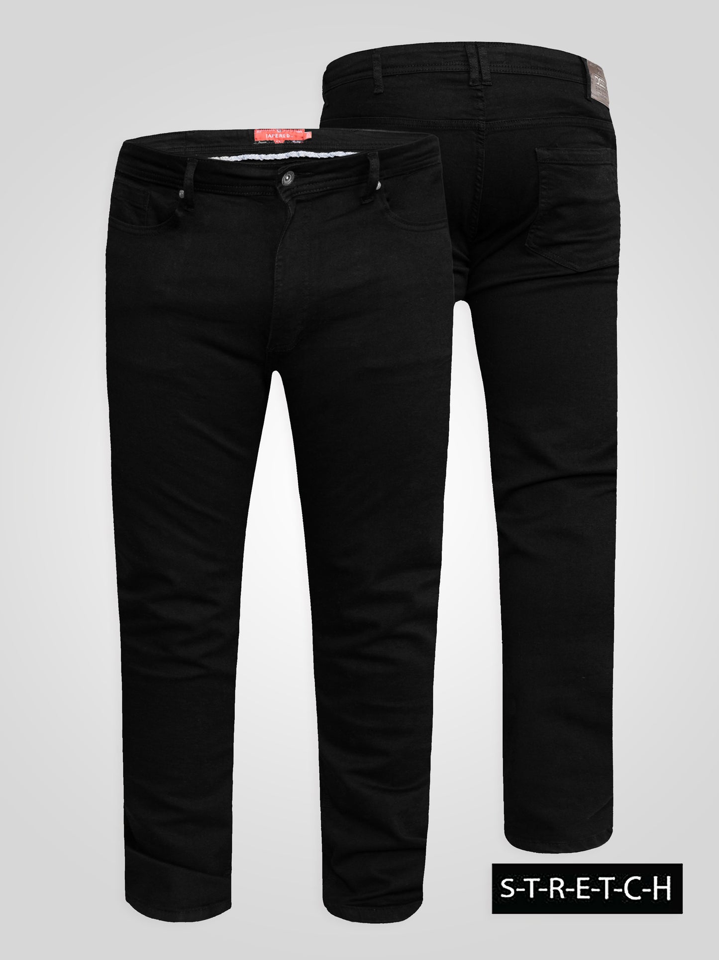 CLAUDE -D555 Black Tapered Fit Stretch Jeans