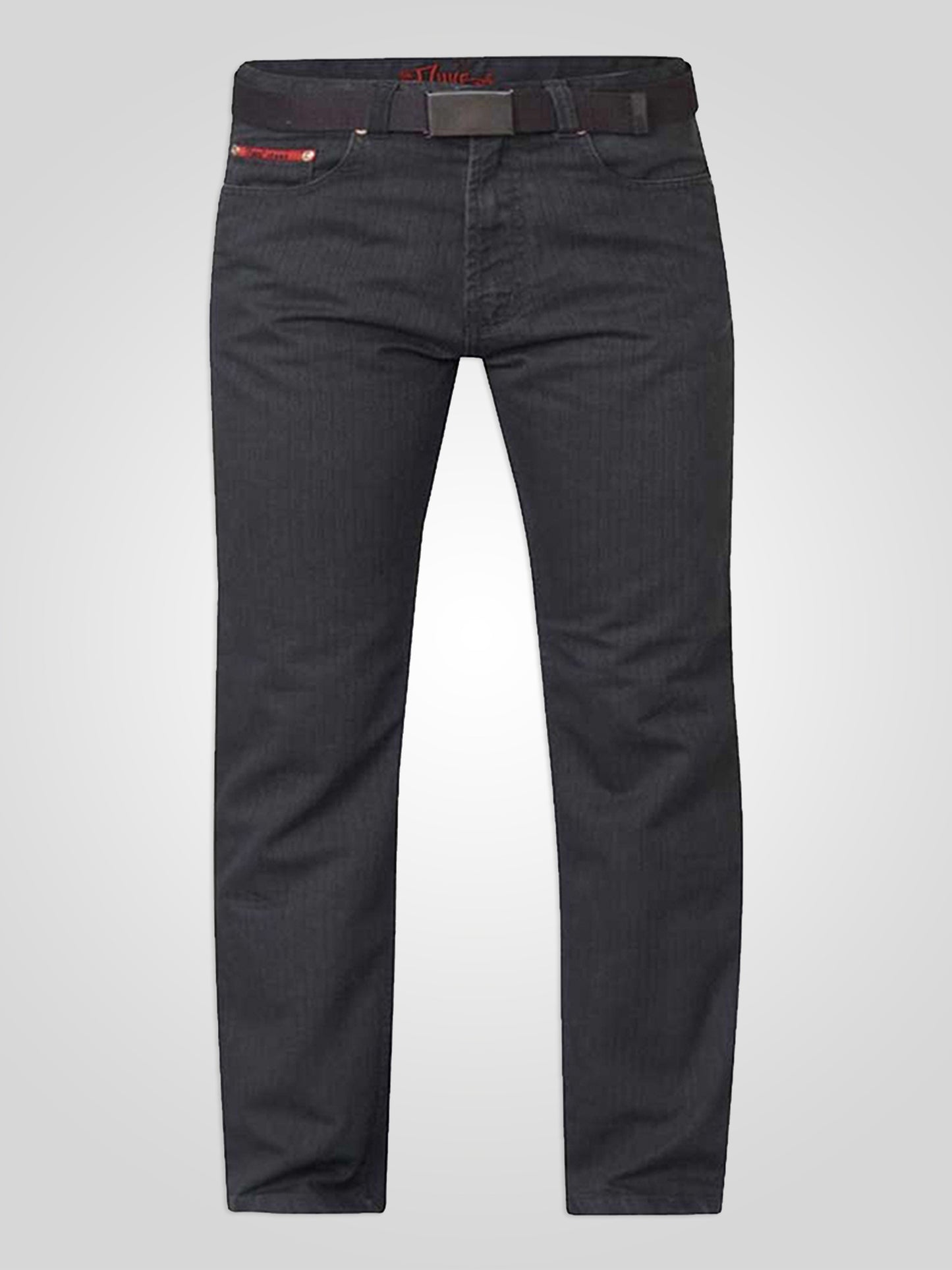 CANARY -DUKE Charcoal Bedford Cord Jeans with Belt