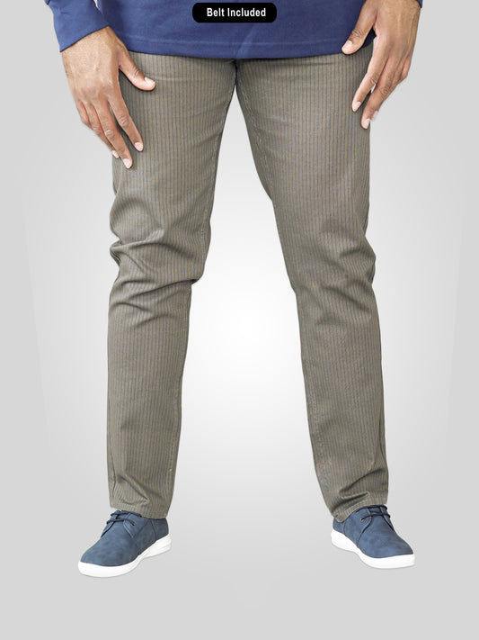 BRIAN -DUKE Brown Bedford Cord Jeans with Belt
