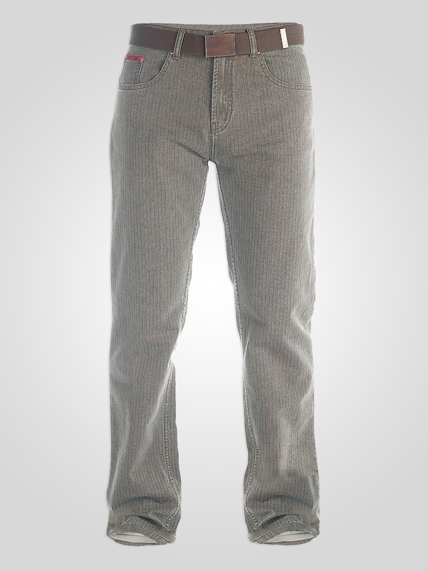 BRIAN -DUKE Brown Bedford Cord Jeans with Belt