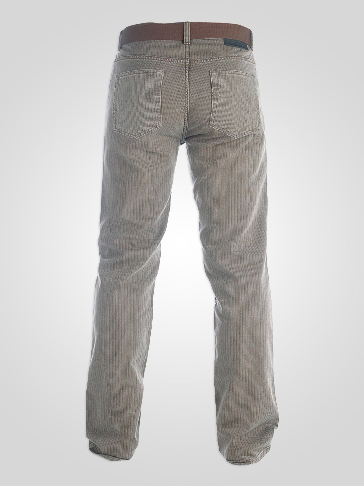 BRIAN -DUKE Brown Bedford Cord Jeans with Belt