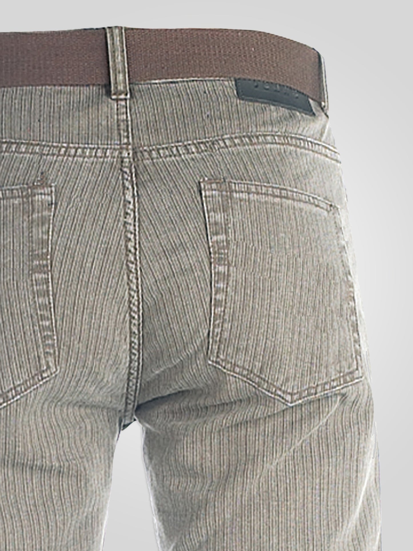 BRIAN -DUKE Brown Bedford Cord Jeans with Belt