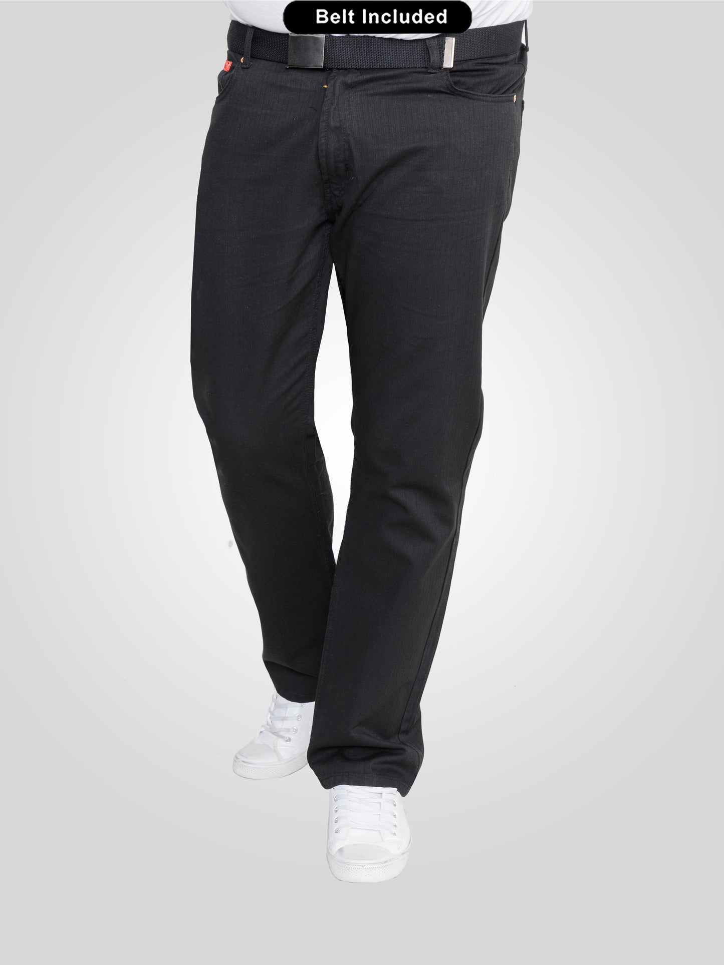 MARIO -DUKE Black Bedford Cord Jeans with Belt