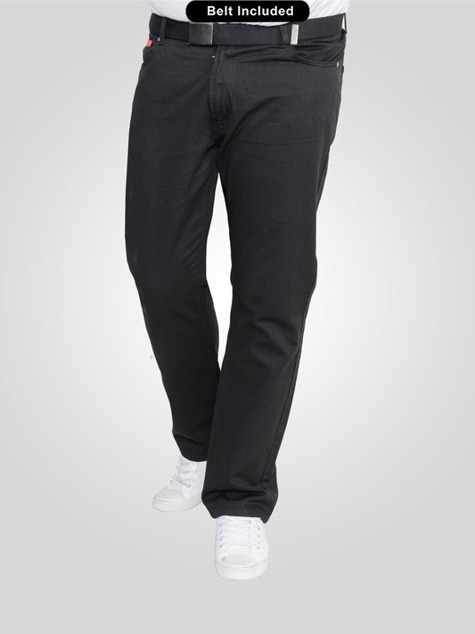 MARIO -DUKE Black Bedford Cord Jeans with Belt
