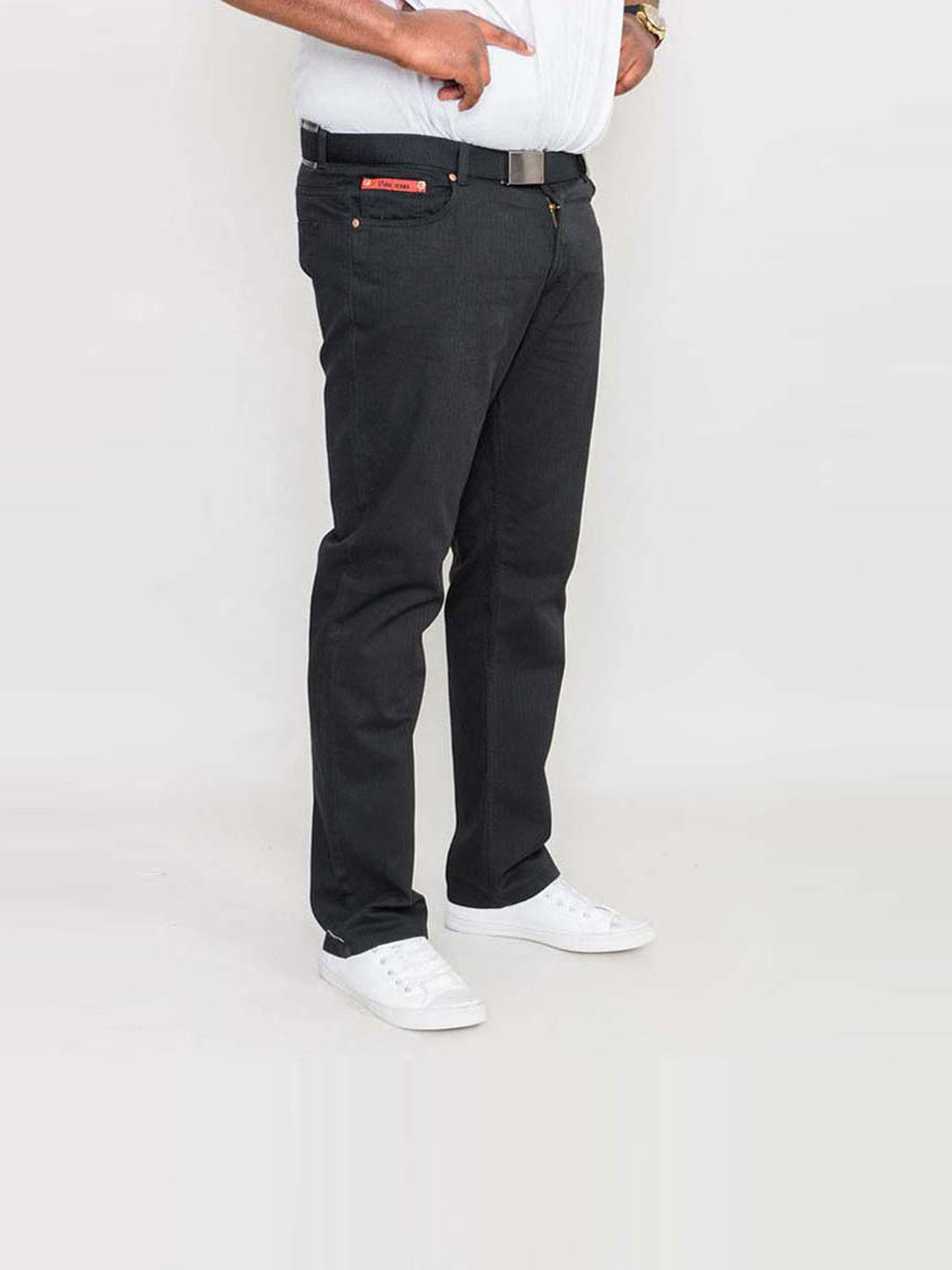 MARIO -DUKE Black Bedford Cord Jeans with Belt
