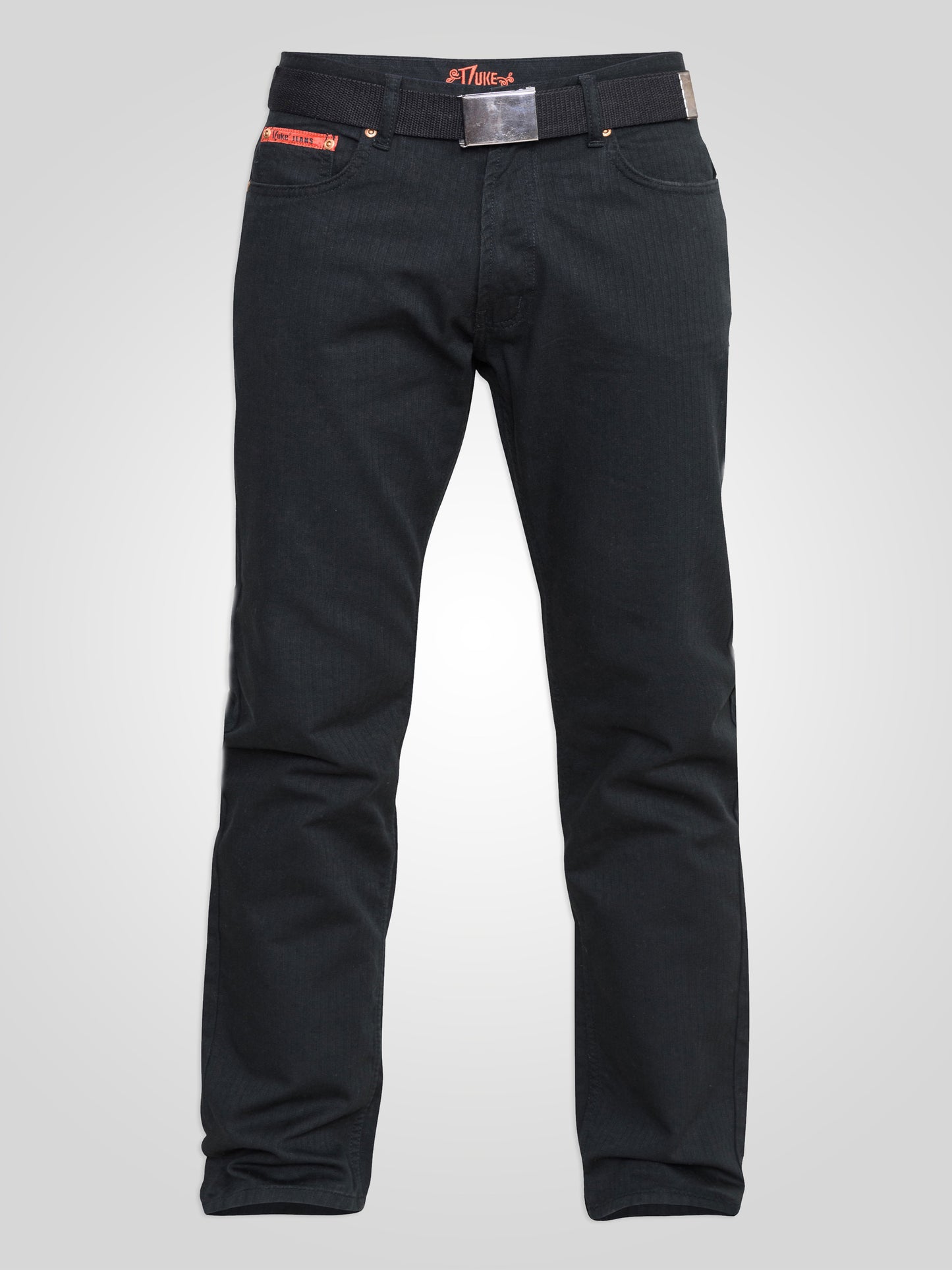 MARIO -DUKE Black Bedford Cord Jeans with Belt