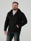 CANTOR-D555 Black Heavy Weight Zip Through Hooded Sweatshirt