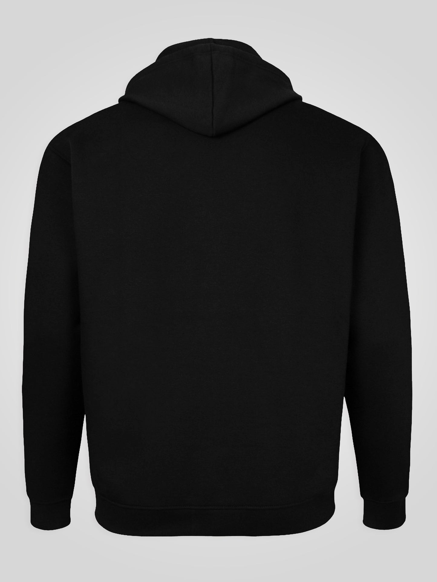 CANTOR-D555 Black Heavy Weight Zip Through Hooded Sweatshirt