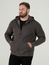 CANTOR-D555 Grey Heavy Weight Zip Through Hooded Sweatshirt