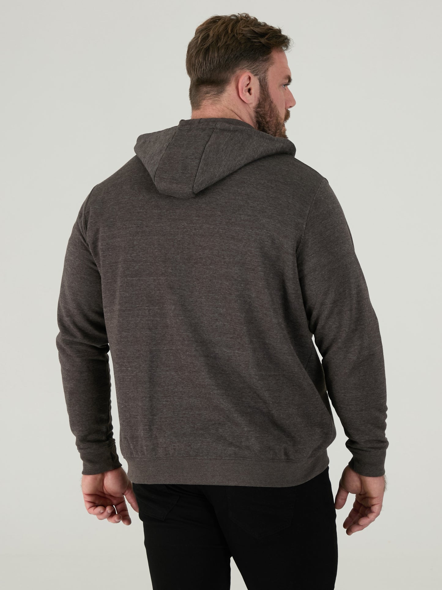 CANTOR-D555 Grey Heavy Weight Zip Through Hooded Sweatshirt