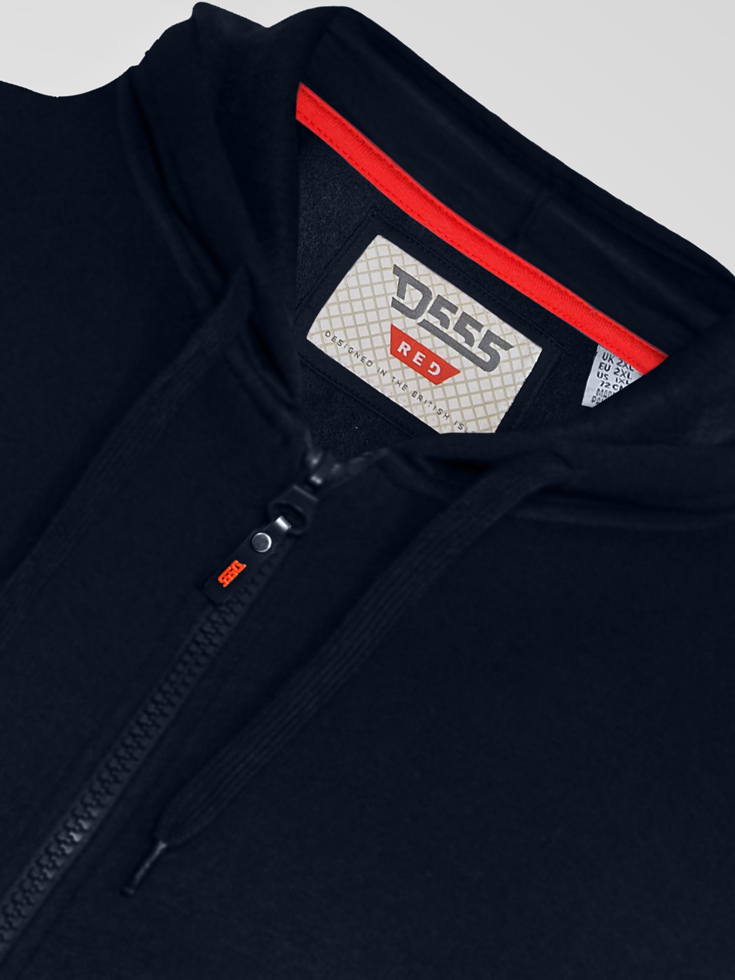 CANTOR-D555 Navy Blue Heavy Weight Zip Through Hooded Sweatshirt