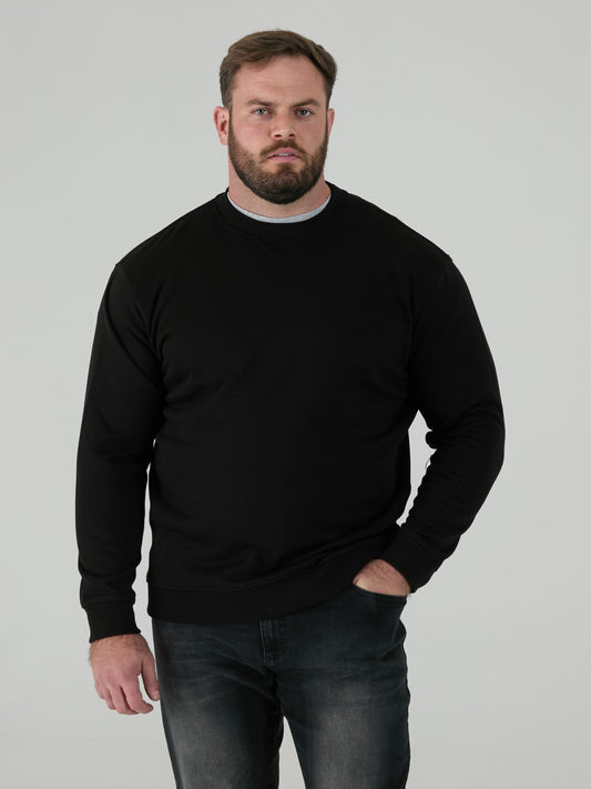 SWEAT -D555 Black Classic Crew Neck Sweatshirt