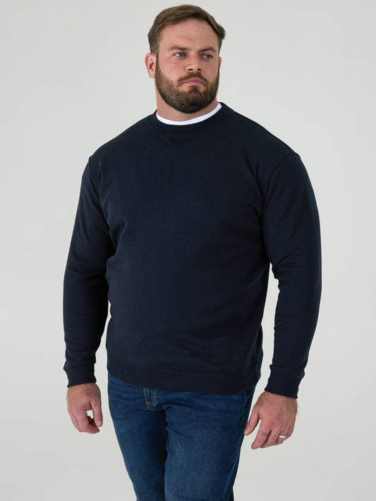 SWEAT -D555 Navy Blue Classic Crew Neck Sweatshirt