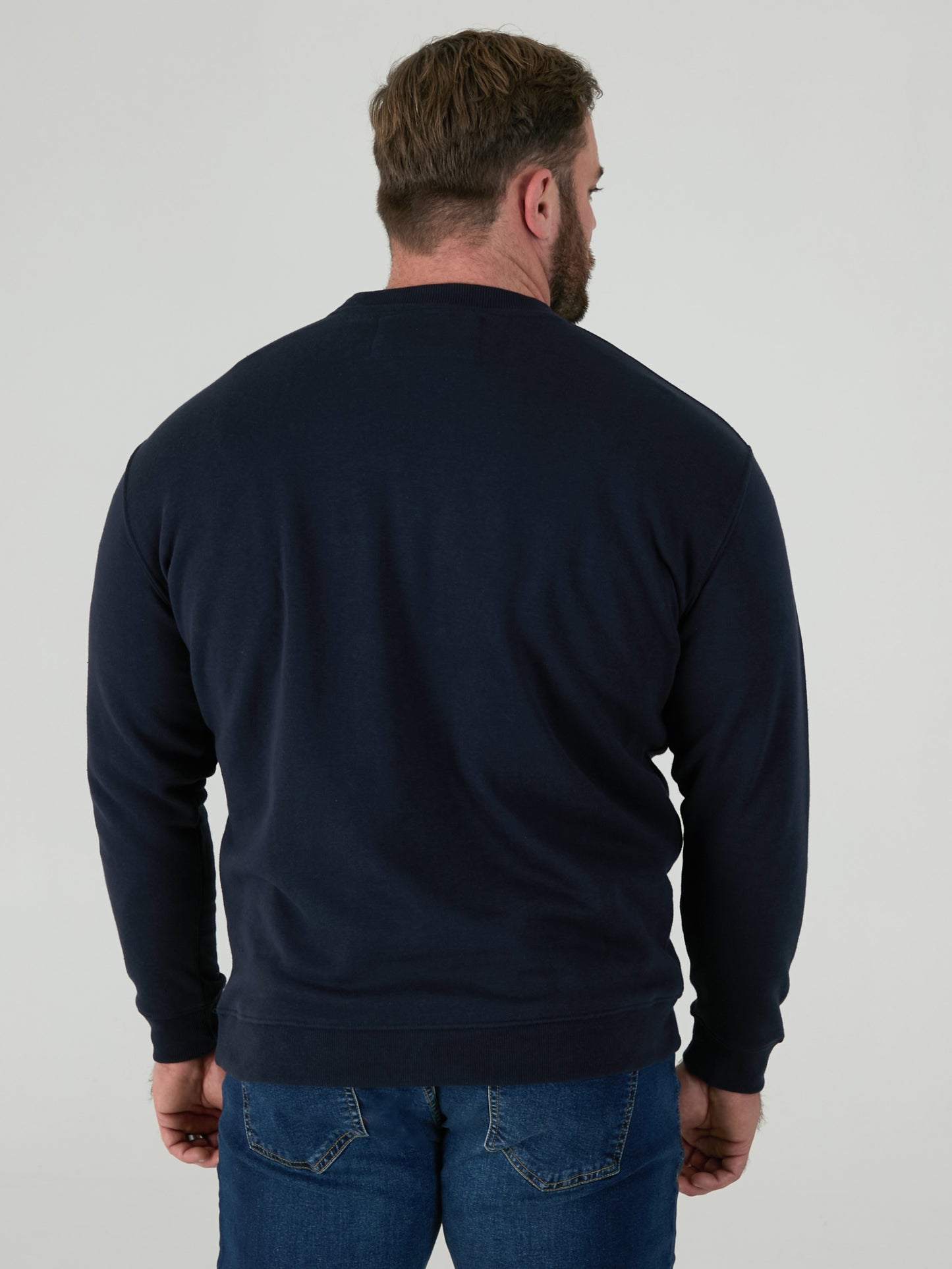 SWEAT -D555 Navy Blue Classic Crew Neck Sweatshirt