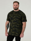 GASTON -D555 Green Camouflage Print Crew Neck T-Shirt