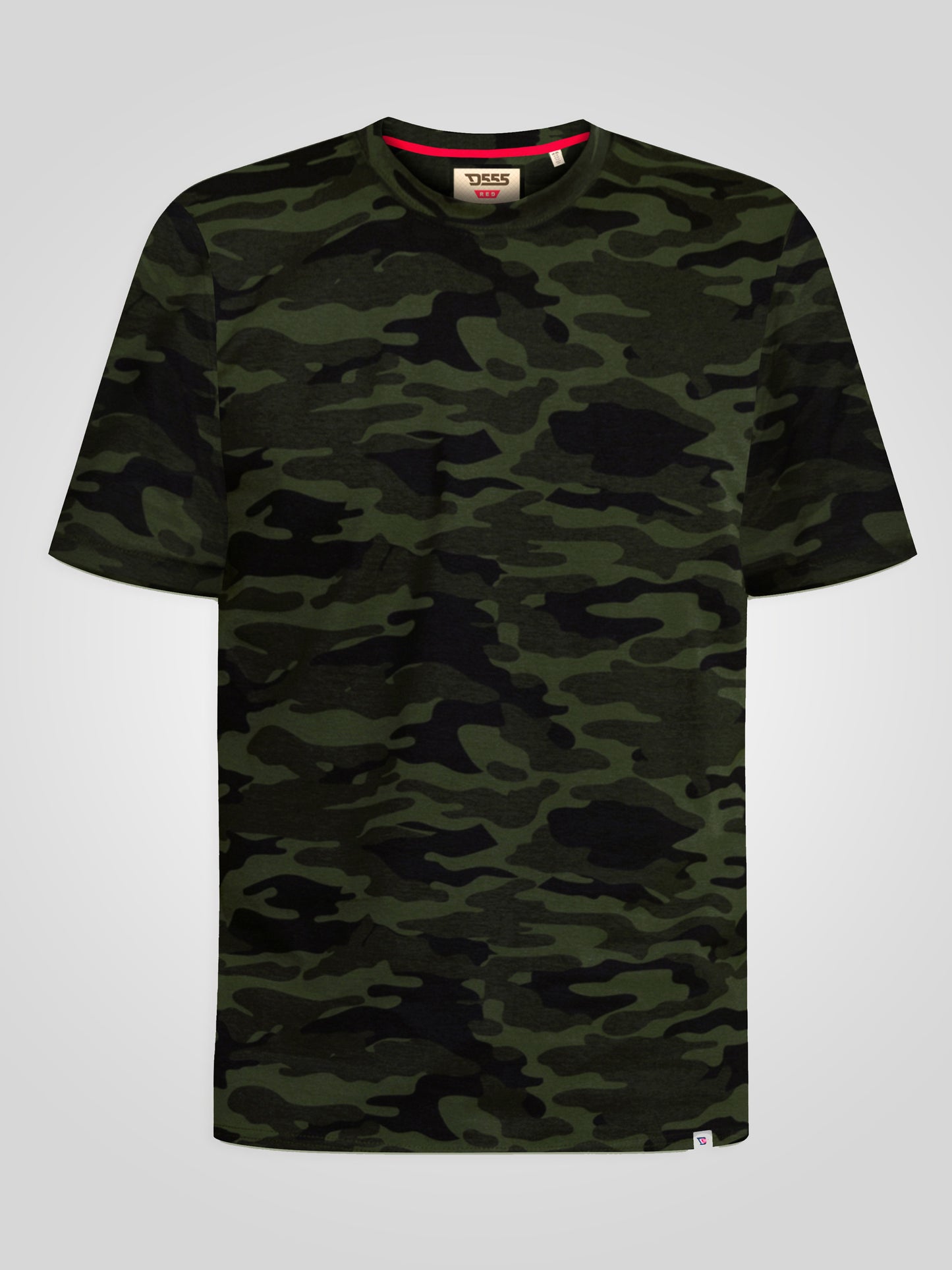 GASTON -D555 Green Camouflage Print Crew Neck T-Shirt