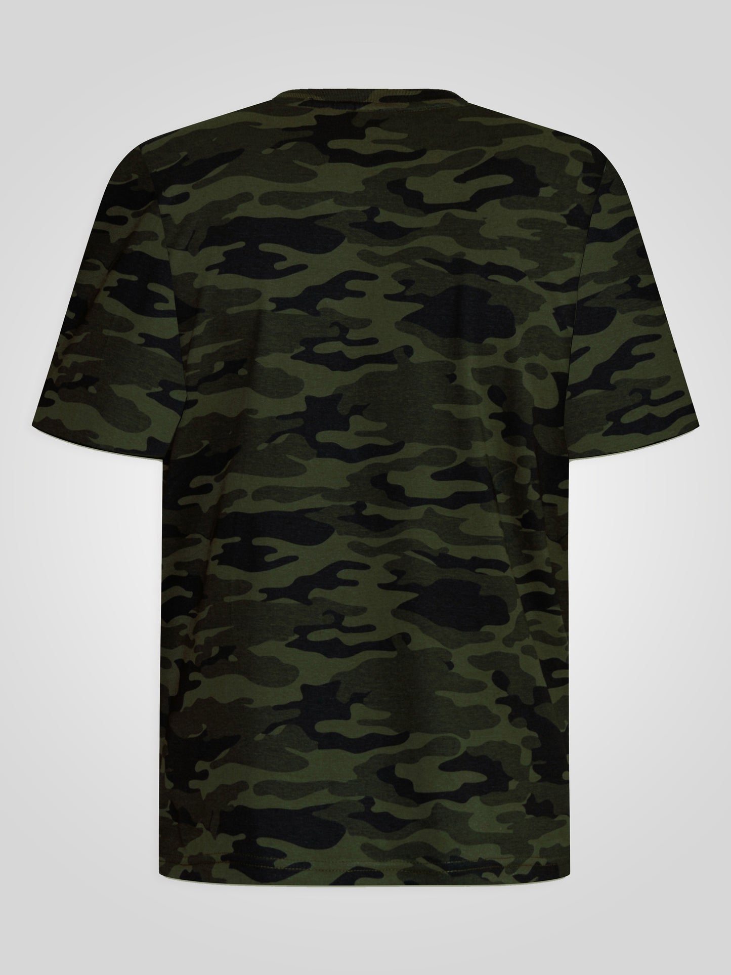 GASTON -D555 Green Camouflage Print Crew Neck T-Shirt