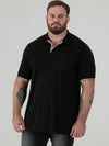 GRANT -D555 Black Combed Pique Polo Shirt with Pocket