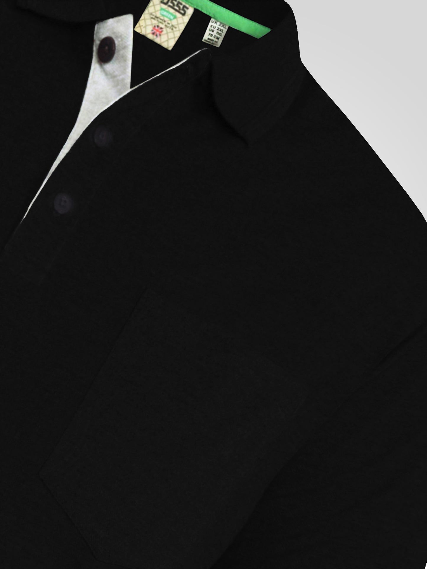 GRANT -D555 Black Combed Pique Polo Shirt with Pocket