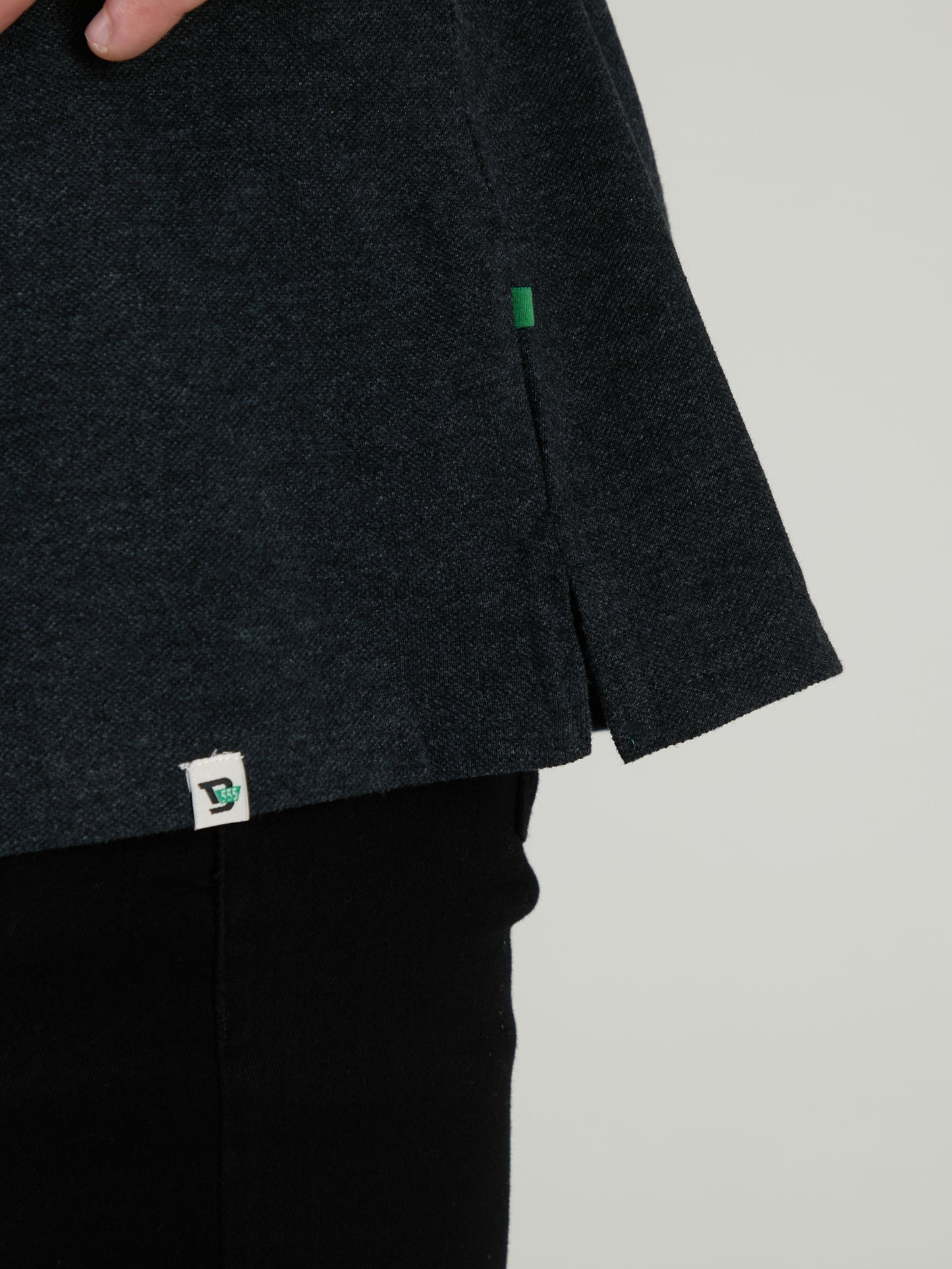 GRANT -D555 Charcoal Combed Pique Polo Shirt with Pocket